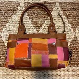 Fossil patchwork leather bag